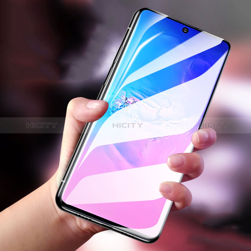 Schutzfolie Full Coverage Displayschutzfolie Panzerfolie Gehärtetes Glas Glasfolie Skins zum Aufkleben Panzerglas für Samsung Galaxy A91 Schwarz