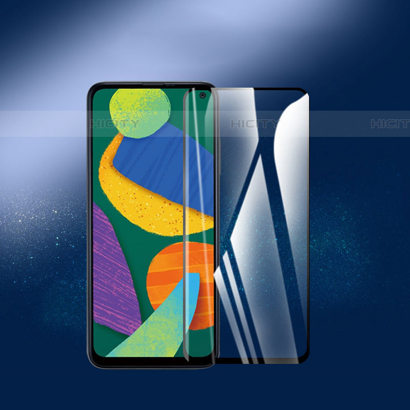 Schutzfolie Full Coverage Displayschutzfolie Panzerfolie Gehärtetes Glas Glasfolie Skins zum Aufkleben Panzerglas für Samsung Galaxy F52 5G Schwarz groß