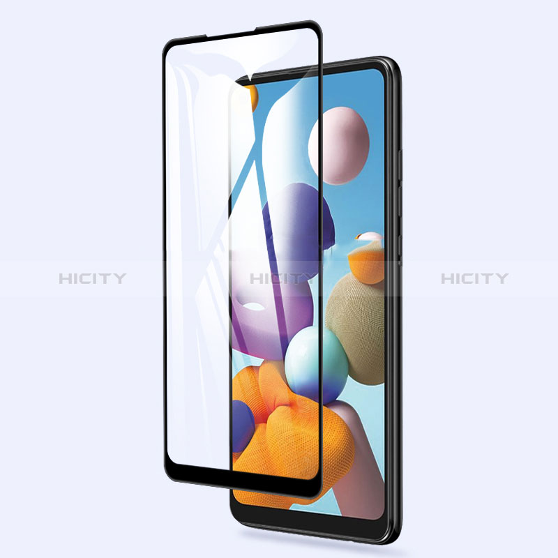 Schutzfolie Full Coverage Displayschutzfolie Panzerfolie Gehärtetes Glas Glasfolie Skins zum Aufkleben Panzerglas für Samsung Galaxy M11 Schwarz