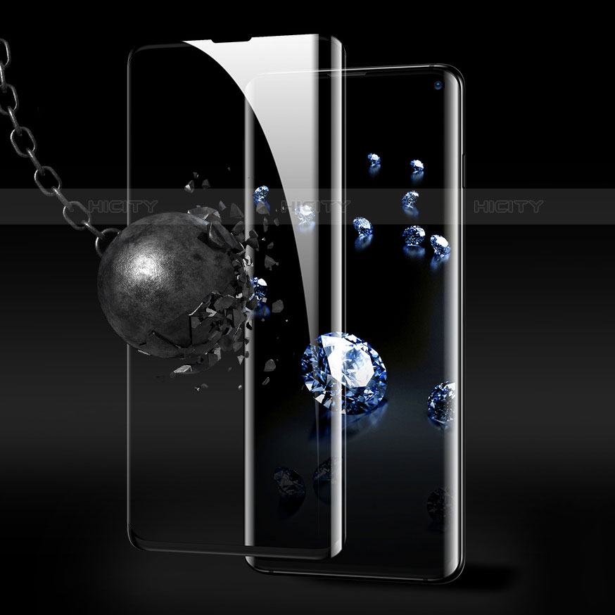 Schutzfolie Full Coverage Displayschutzfolie Panzerfolie Gehärtetes Glas Glasfolie Skins zum Aufkleben Panzerglas für Samsung Galaxy S10 5G Schwarz