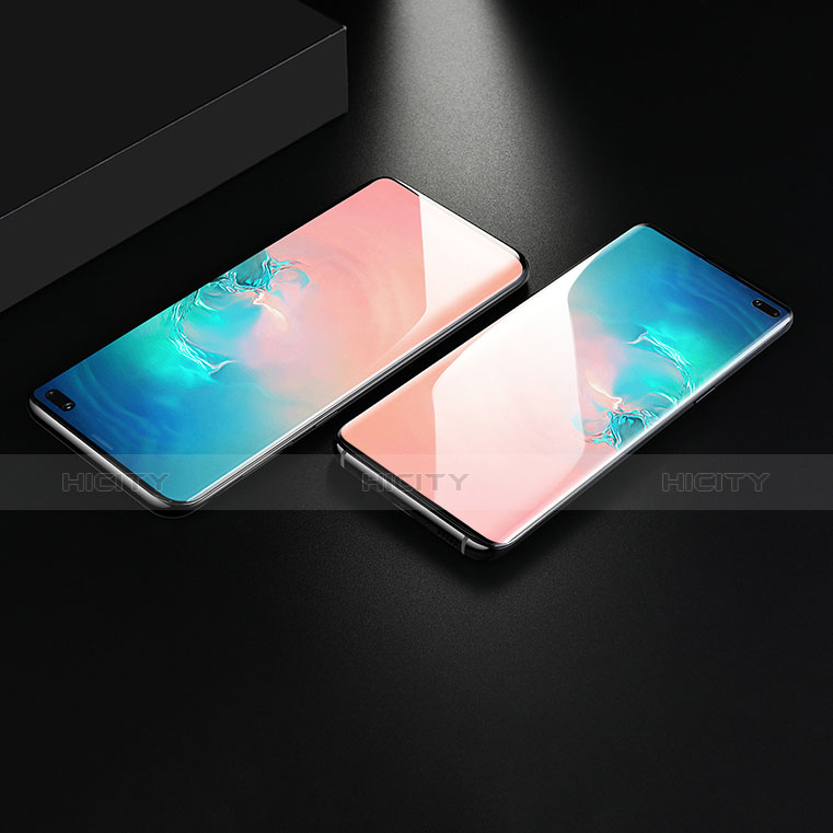 Schutzfolie Full Coverage Displayschutzfolie Panzerfolie Gehärtetes Glas Glasfolie Skins zum Aufkleben Panzerglas für Samsung Galaxy S10 Plus Schwarz groß