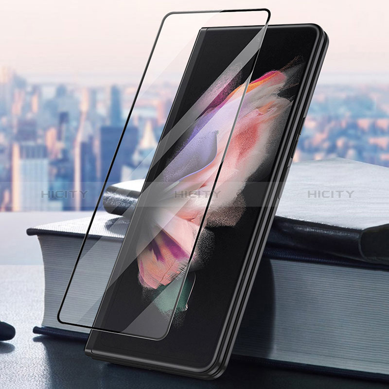 Schutzfolie Full Coverage Displayschutzfolie Panzerfolie Gehärtetes Glas Glasfolie Skins zum Aufkleben Panzerglas für Samsung Galaxy Z Fold3 5G Schwarz