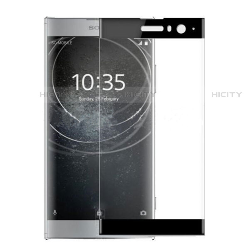 Schutzfolie Full Coverage Displayschutzfolie Panzerfolie Gehärtetes Glas Glasfolie Skins zum Aufkleben Panzerglas für Sony Xperia XA2 Plus Schwarz