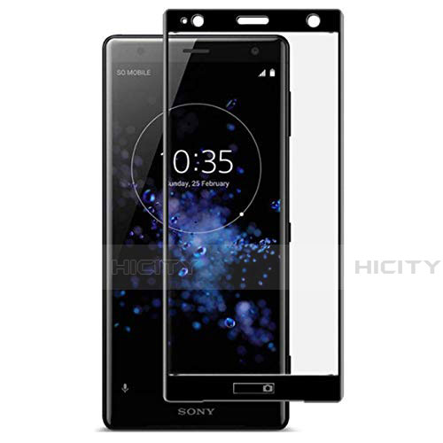 Schutzfolie Full Coverage Displayschutzfolie Panzerfolie Gehärtetes Glas Glasfolie Skins zum Aufkleben Panzerglas für Sony Xperia XZ2 Compact Schwarz