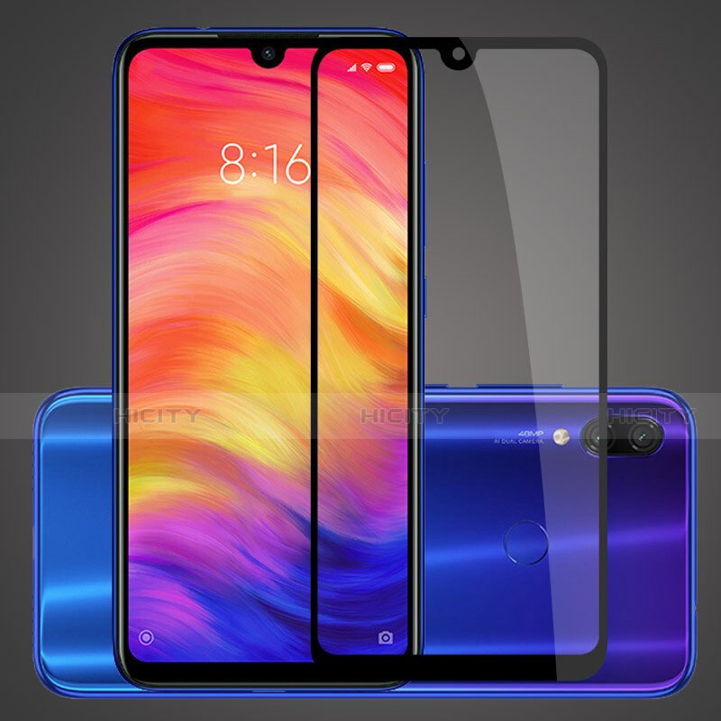 Schutzfolie Full Coverage Displayschutzfolie Panzerfolie Gehärtetes Glas Glasfolie Skins zum Aufkleben Panzerglas für Xiaomi Redmi 7 Schwarz groß