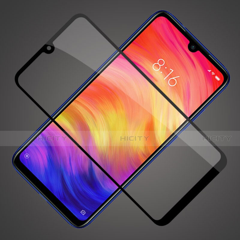 Schutzfolie Full Coverage Displayschutzfolie Panzerfolie Gehärtetes Glas Glasfolie Skins zum Aufkleben Panzerglas für Xiaomi Redmi 7 Schwarz groß