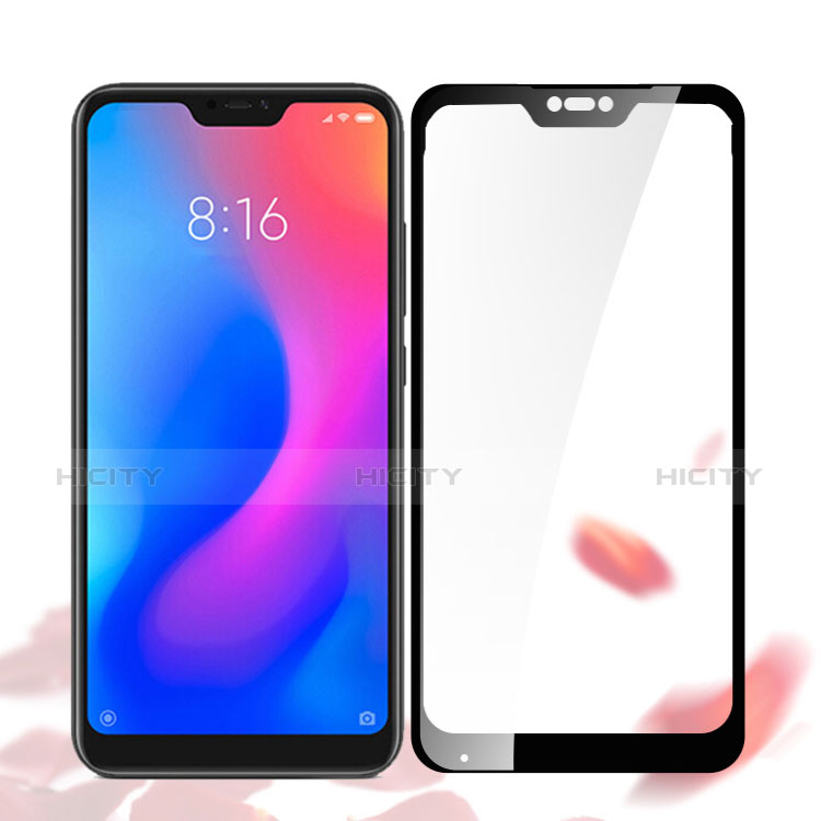 Schutzfolie Full Coverage Displayschutzfolie Panzerfolie Gehärtetes Glas Glasfolie Skins zum Aufkleben Panzerglas für Xiaomi Redmi Note 6 Pro Schwarz groß