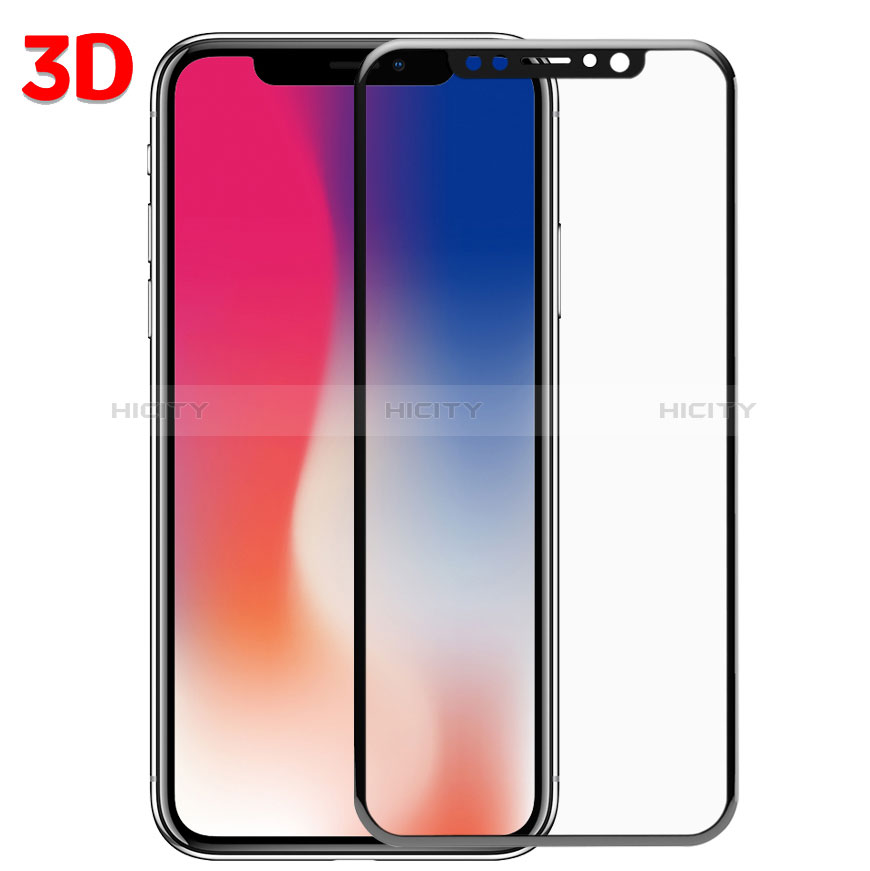 Schutzfolie Full Coverage Displayschutzfolie Panzerfolie Skins zum Aufkleben Gehärtetes Glas Glasfolie C01 für Apple iPhone Xs Schwarz