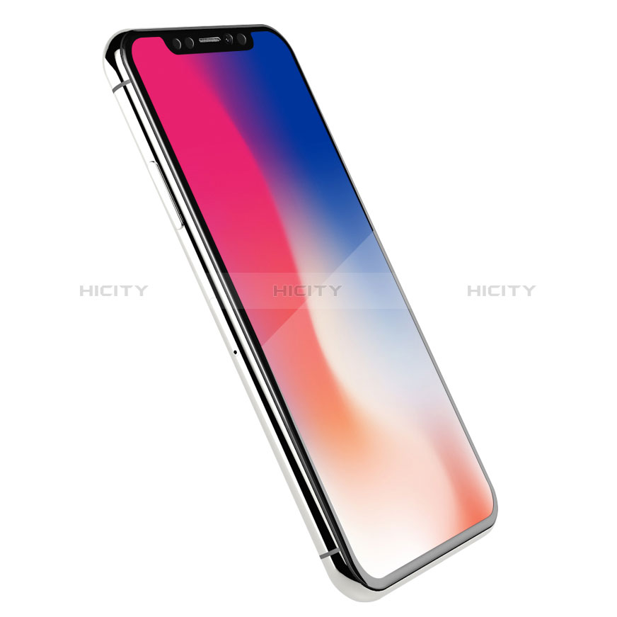 Schutzfolie Full Coverage Displayschutzfolie Panzerfolie Skins zum Aufkleben Gehärtetes Glas Glasfolie C01 für Apple iPhone Xs Schwarz