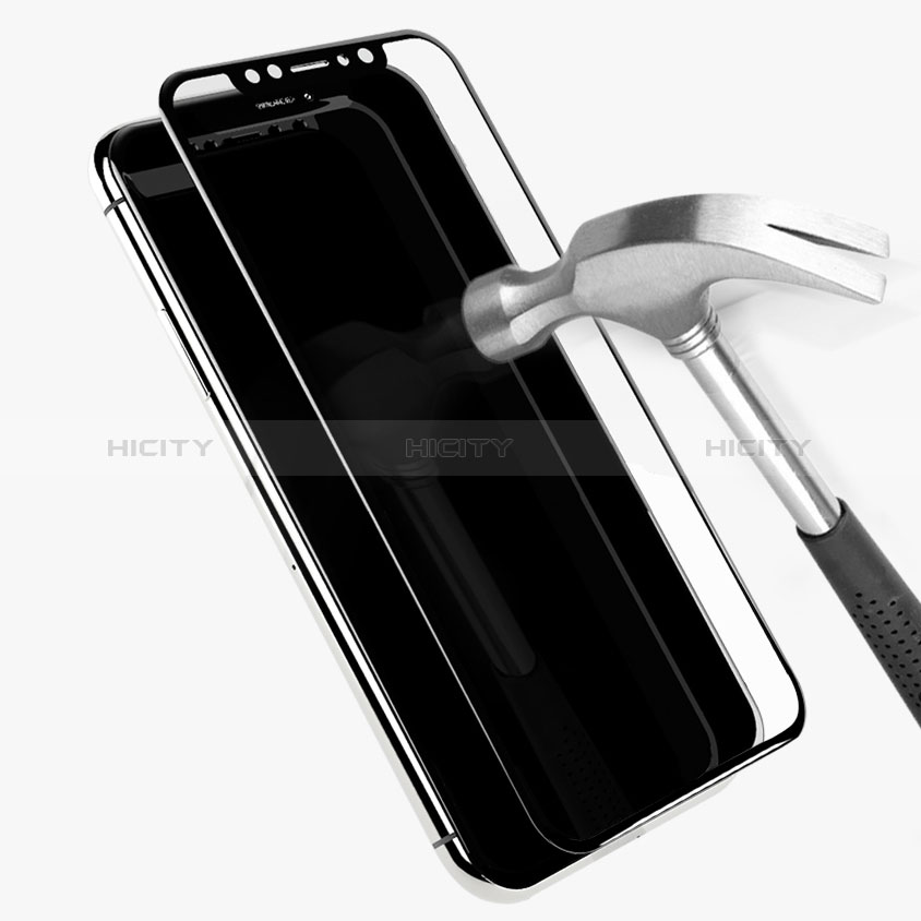 Schutzfolie Full Coverage Displayschutzfolie Panzerfolie Skins zum Aufkleben Gehärtetes Glas Glasfolie C01 für Apple iPhone Xs Schwarz