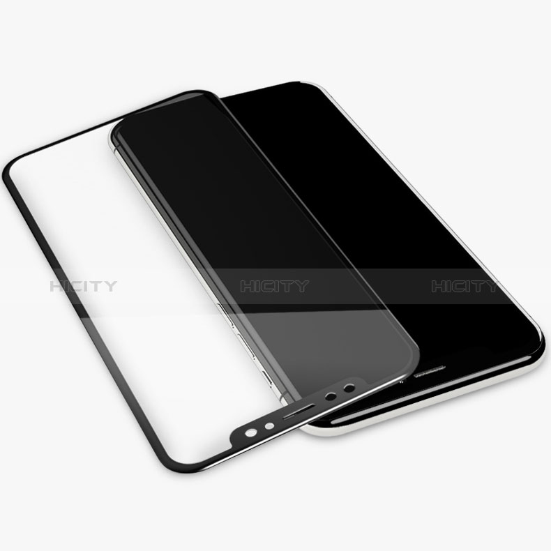 Schutzfolie Full Coverage Displayschutzfolie Panzerfolie Skins zum Aufkleben Gehärtetes Glas Glasfolie C01 für Apple iPhone Xs Schwarz