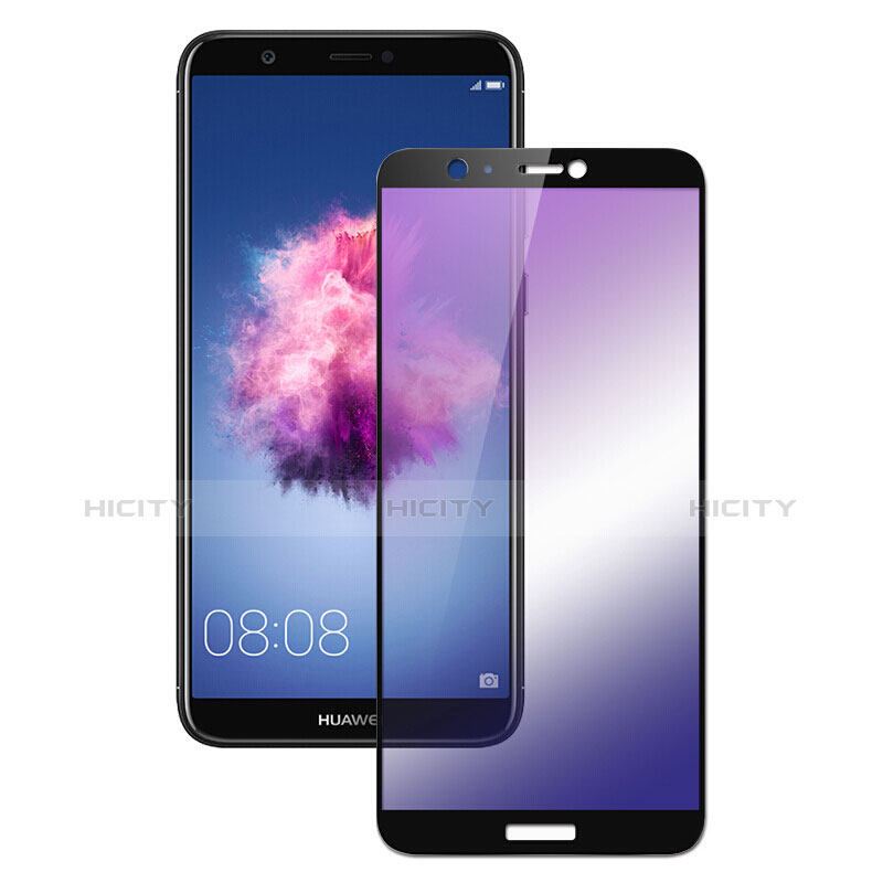 Schutzfolie Full Coverage Displayschutzfolie Panzerfolie Skins zum Aufkleben Gehärtetes Glas Glasfolie F02 für Huawei Enjoy 7S Schwarz