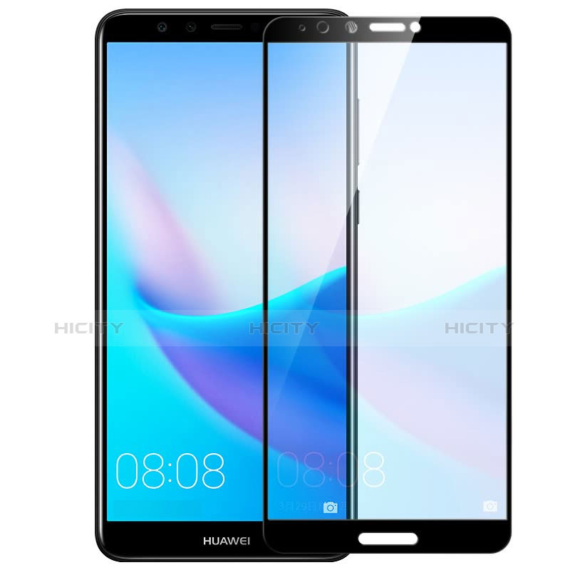 Schutzfolie Full Coverage Displayschutzfolie Panzerfolie Skins zum Aufkleben Gehärtetes Glas Glasfolie F02 für Huawei Enjoy 8 Plus Schwarz groß