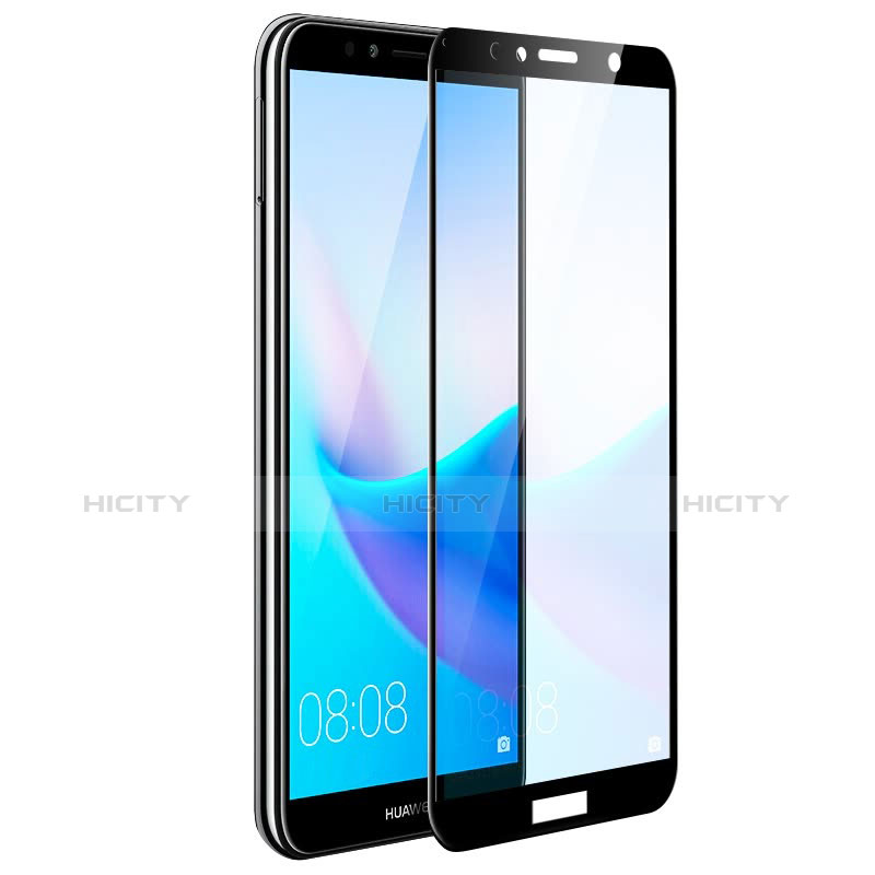 Schutzfolie Full Coverage Displayschutzfolie Panzerfolie Skins zum Aufkleben Gehärtetes Glas Glasfolie F02 für Huawei Enjoy 8e Schwarz