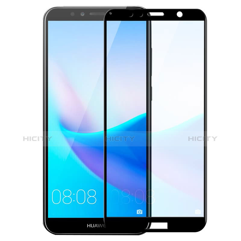 Schutzfolie Full Coverage Displayschutzfolie Panzerfolie Skins zum Aufkleben Gehärtetes Glas Glasfolie F02 für Huawei Enjoy 8e Schwarz