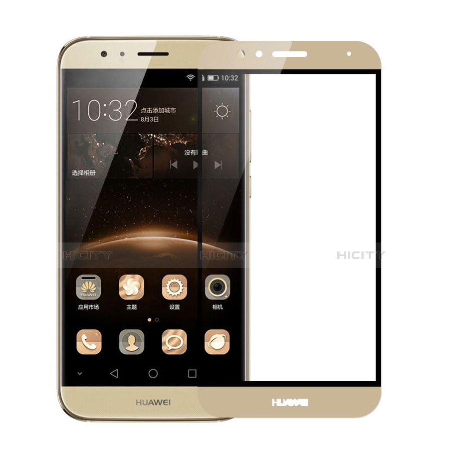 Schutzfolie Full Coverage Displayschutzfolie Panzerfolie Skins zum Aufkleben Gehärtetes Glas Glasfolie F02 für Huawei G7 Plus Gold