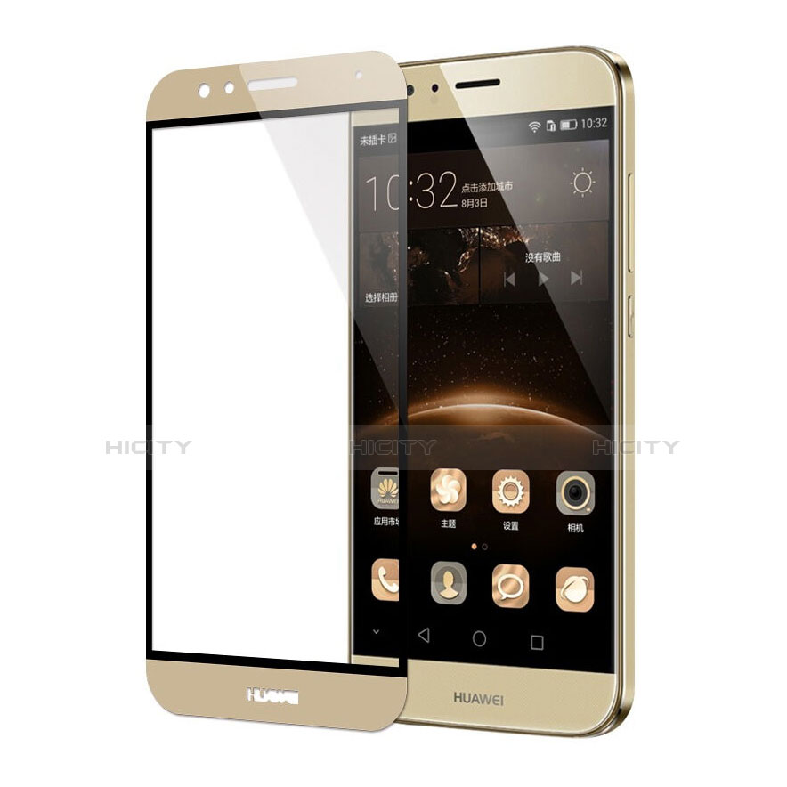 Schutzfolie Full Coverage Displayschutzfolie Panzerfolie Skins zum Aufkleben Gehärtetes Glas Glasfolie F02 für Huawei G7 Plus Gold