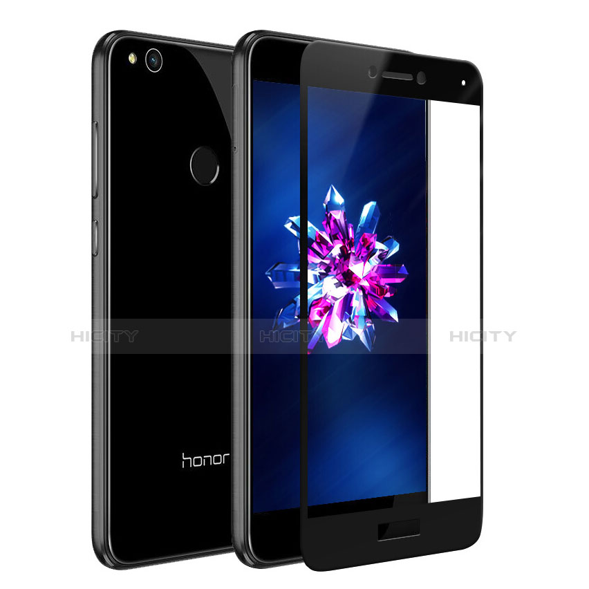 Schutzfolie Full Coverage Displayschutzfolie Panzerfolie Skins zum Aufkleben Gehärtetes Glas Glasfolie F02 für Huawei Honor 8 Lite Schwarz