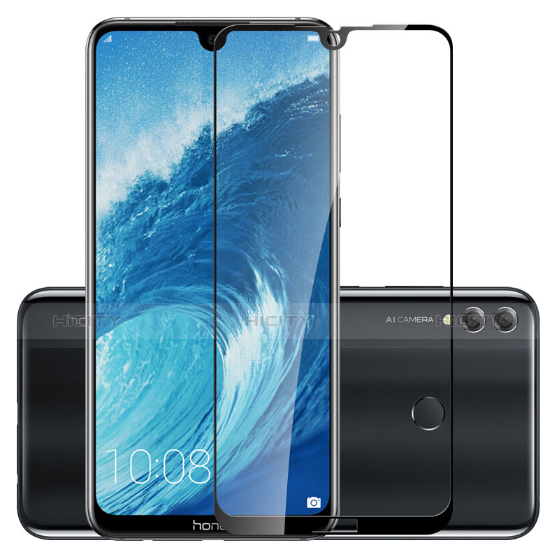 Schutzfolie Full Coverage Displayschutzfolie Panzerfolie Skins zum Aufkleben Gehärtetes Glas Glasfolie F02 für Huawei Honor 8X Max Schwarz