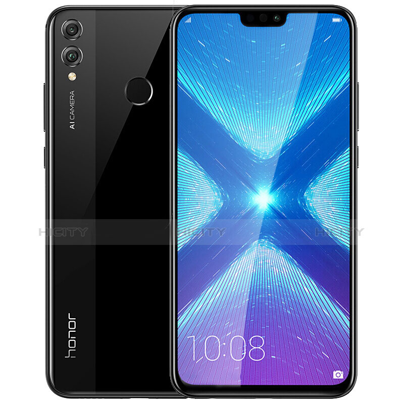 Schutzfolie Full Coverage Displayschutzfolie Panzerfolie Skins zum Aufkleben Gehärtetes Glas Glasfolie F02 für Huawei Honor 8X Schwarz groß