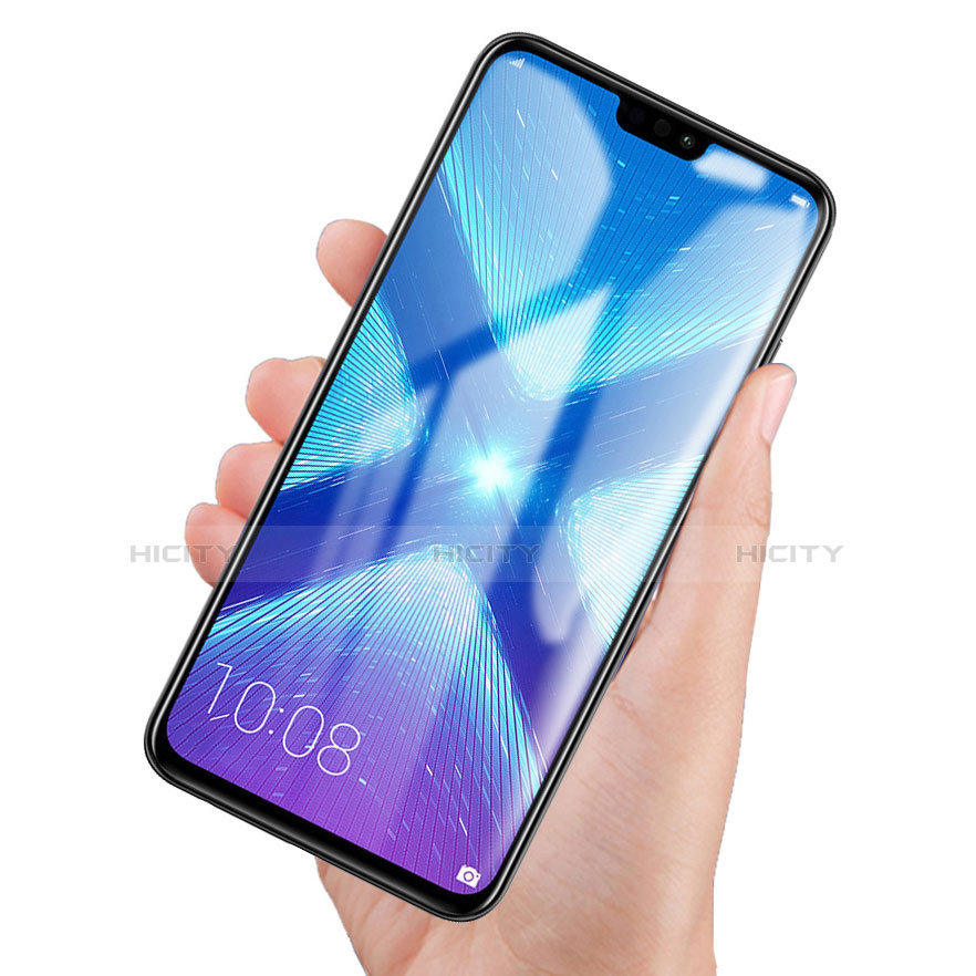 Schutzfolie Full Coverage Displayschutzfolie Panzerfolie Skins zum Aufkleben Gehärtetes Glas Glasfolie F02 für Huawei Honor 8X Schwarz groß