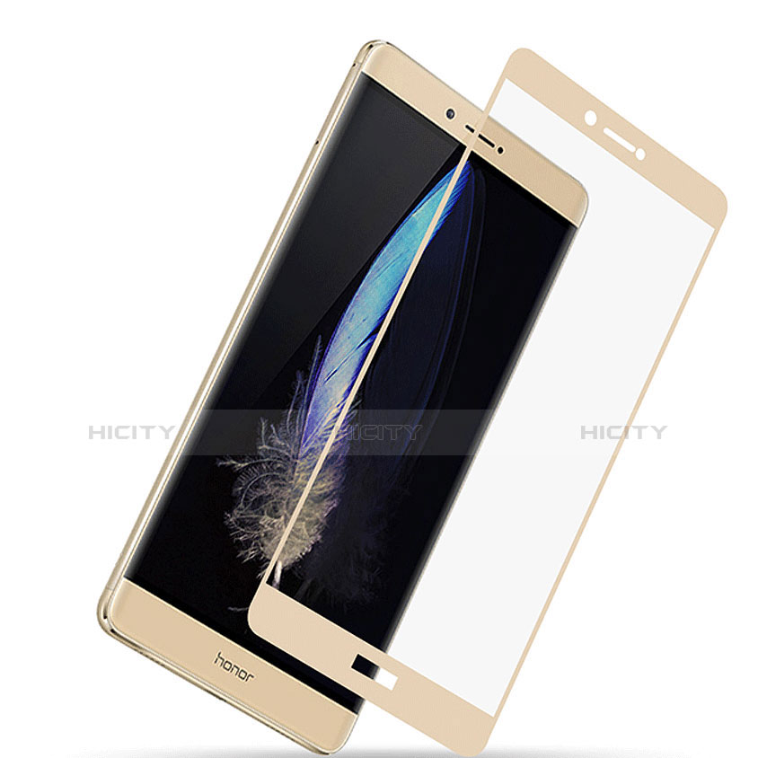 Schutzfolie Full Coverage Displayschutzfolie Panzerfolie Skins zum Aufkleben Gehärtetes Glas Glasfolie F02 für Huawei Honor V8 Max Gold groß