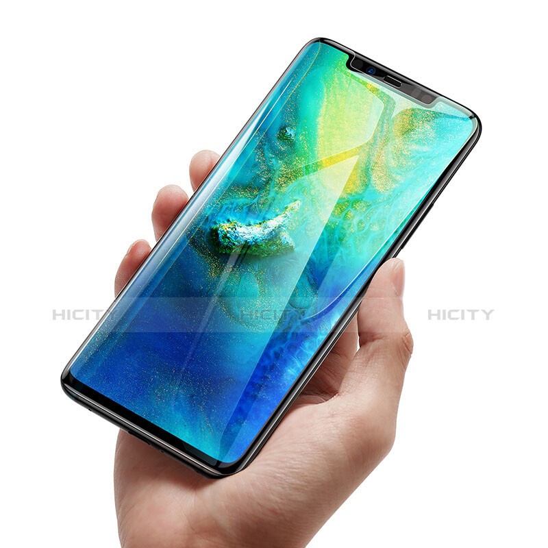 Schutzfolie Full Coverage Displayschutzfolie Panzerfolie Skins zum Aufkleben Gehärtetes Glas Glasfolie F02 für Huawei Mate 20 Pro Schwarz