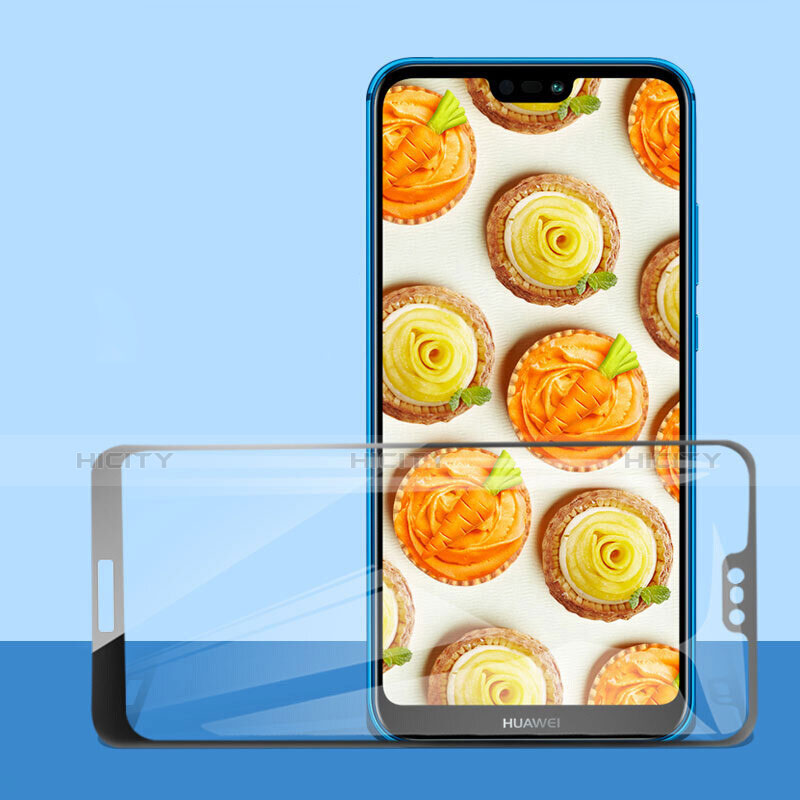 Schutzfolie Full Coverage Displayschutzfolie Panzerfolie Skins zum Aufkleben Gehärtetes Glas Glasfolie F02 für Huawei Nova 3e Schwarz