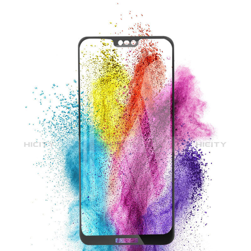 Schutzfolie Full Coverage Displayschutzfolie Panzerfolie Skins zum Aufkleben Gehärtetes Glas Glasfolie F02 für Huawei P20 Lite Schwarz