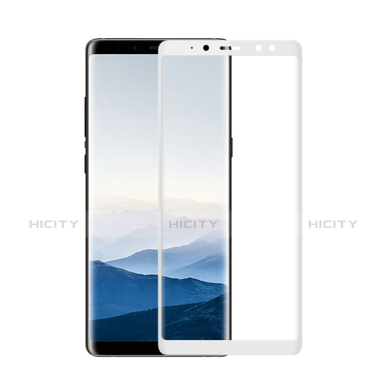 Schutzfolie Full Coverage Displayschutzfolie Panzerfolie Skins zum Aufkleben Gehärtetes Glas Glasfolie F02 für Samsung Galaxy A8 (2018) A530F Weiß