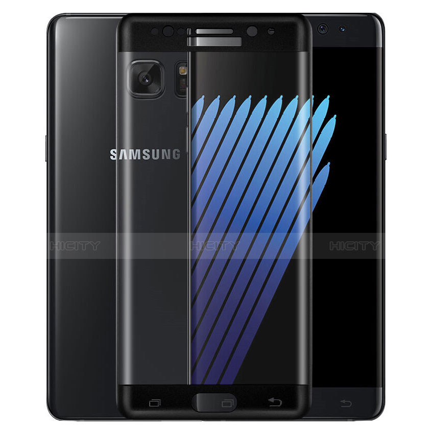 Schutzfolie Full Coverage Displayschutzfolie Panzerfolie Skins zum Aufkleben Gehärtetes Glas Glasfolie F02 für Samsung Galaxy Note 7 Schwarz