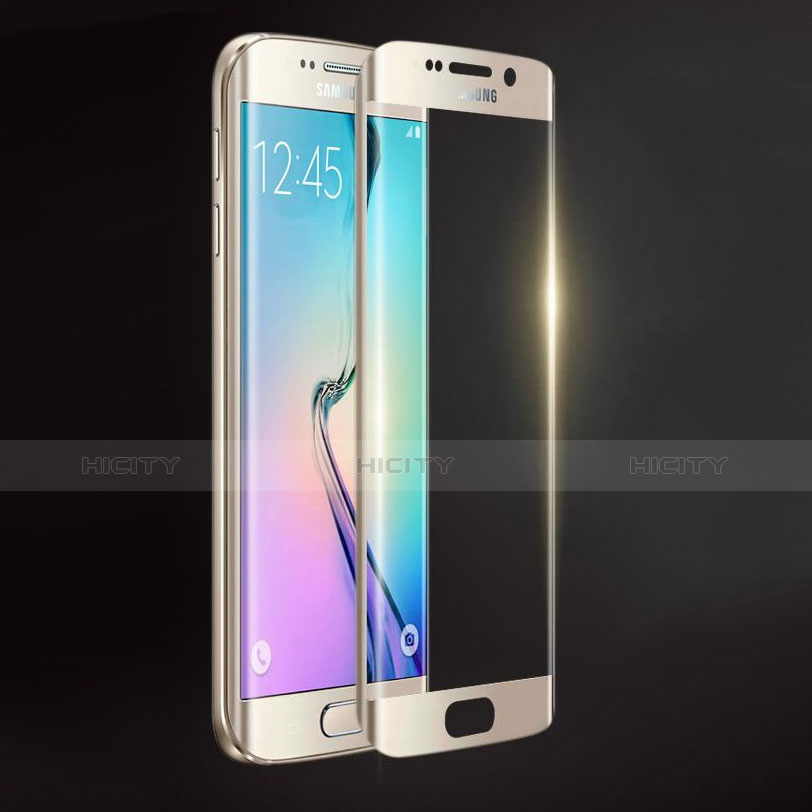 Schutzfolie Full Coverage Displayschutzfolie Panzerfolie Skins zum Aufkleben Gehärtetes Glas Glasfolie F02 für Samsung Galaxy S6 Edge SM-G925 Weiß