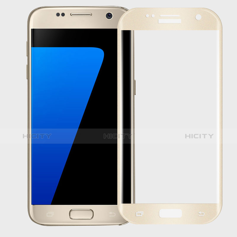 Schutzfolie Full Coverage Displayschutzfolie Panzerfolie Skins zum Aufkleben Gehärtetes Glas Glasfolie F02 für Samsung Galaxy S7 G930F G930FD Gold