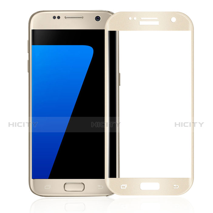 Schutzfolie Full Coverage Displayschutzfolie Panzerfolie Skins zum Aufkleben Gehärtetes Glas Glasfolie F02 für Samsung Galaxy S7 G930F G930FD Gold