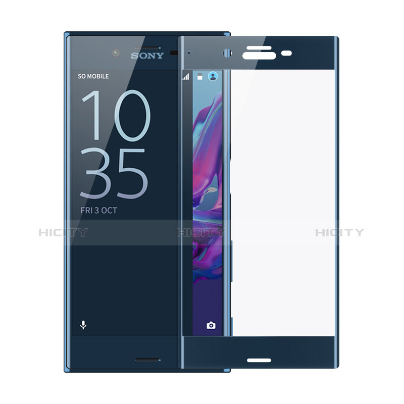 Schutzfolie Full Coverage Displayschutzfolie Panzerfolie Skins zum Aufkleben Gehärtetes Glas Glasfolie F02 für Sony Xperia XZ Blau