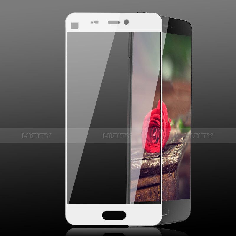 Schutzfolie Full Coverage Displayschutzfolie Panzerfolie Skins zum Aufkleben Gehärtetes Glas Glasfolie F02 für Xiaomi Mi 5 Weiß