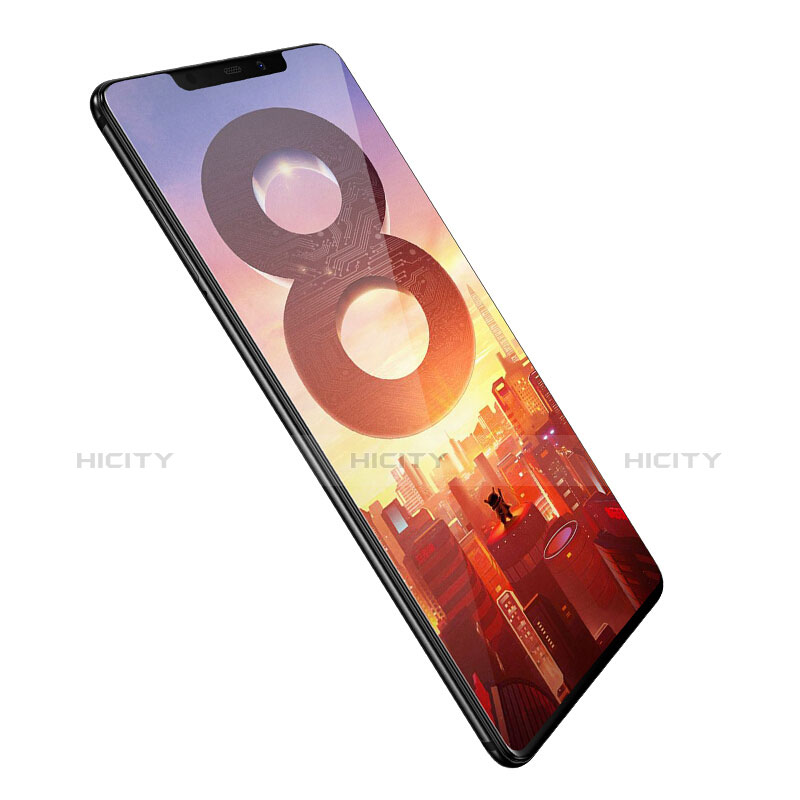 Schutzfolie Full Coverage Displayschutzfolie Panzerfolie Skins zum Aufkleben Gehärtetes Glas Glasfolie F02 für Xiaomi Mi 8 Schwarz