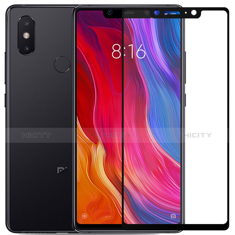 Schutzfolie Full Coverage Displayschutzfolie Panzerfolie Skins zum Aufkleben Gehärtetes Glas Glasfolie F02 für Xiaomi Mi 8 SE Schwarz