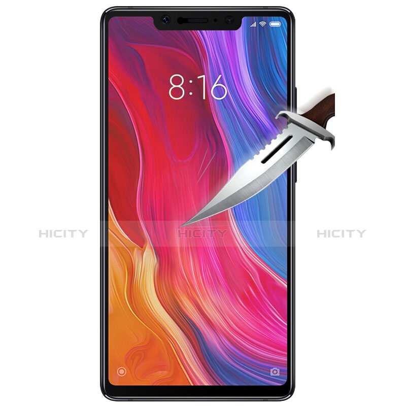 Schutzfolie Full Coverage Displayschutzfolie Panzerfolie Skins zum Aufkleben Gehärtetes Glas Glasfolie F02 für Xiaomi Mi 8 SE Schwarz