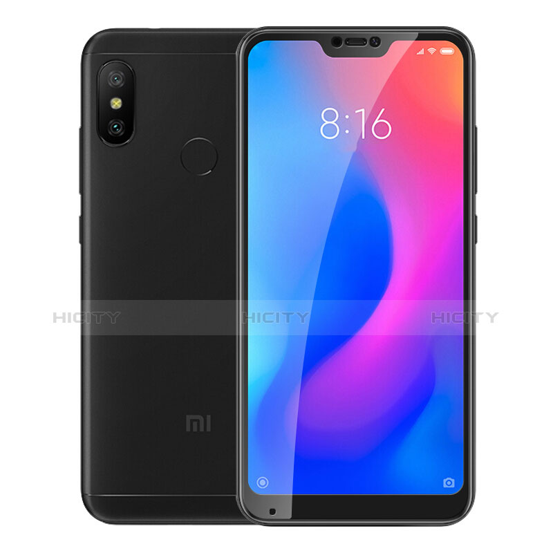 Schutzfolie Full Coverage Displayschutzfolie Panzerfolie Skins zum Aufkleben Gehärtetes Glas Glasfolie F02 für Xiaomi Mi A2 Lite Schwarz