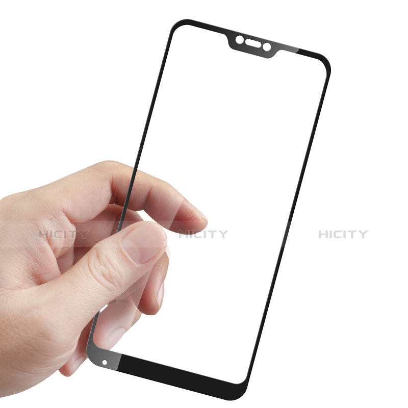 Schutzfolie Full Coverage Displayschutzfolie Panzerfolie Skins zum Aufkleben Gehärtetes Glas Glasfolie F02 für Xiaomi Mi A2 Lite Schwarz