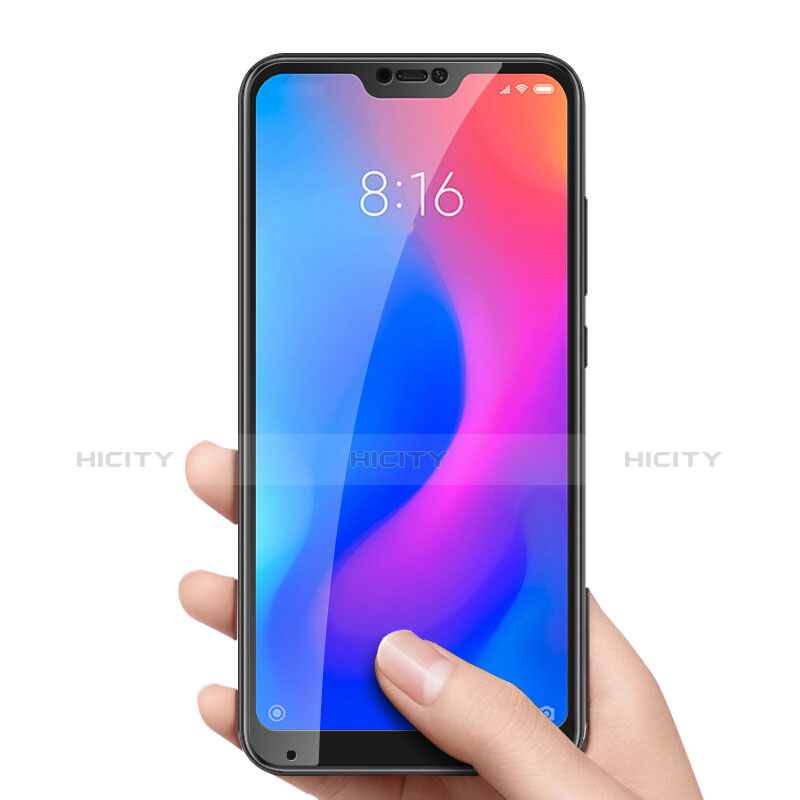 Schutzfolie Full Coverage Displayschutzfolie Panzerfolie Skins zum Aufkleben Gehärtetes Glas Glasfolie F02 für Xiaomi Mi A2 Lite Schwarz