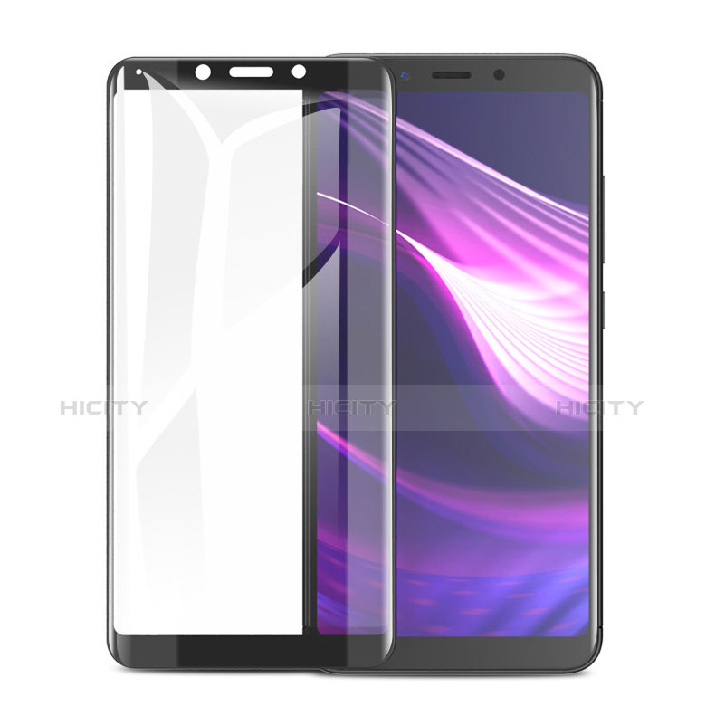 Schutzfolie Full Coverage Displayschutzfolie Panzerfolie Skins zum Aufkleben Gehärtetes Glas Glasfolie F02 für Xiaomi Redmi 6 Schwarz