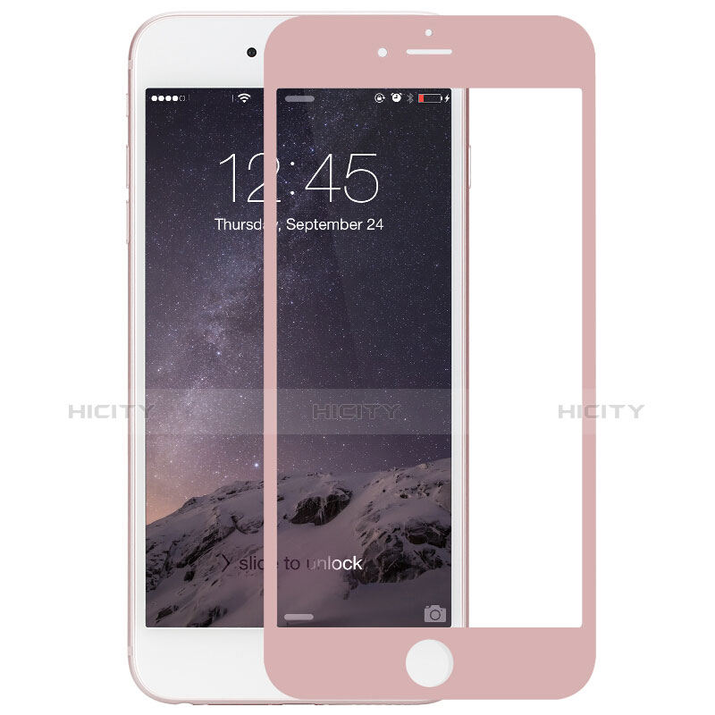 Schutzfolie Full Coverage Displayschutzfolie Panzerfolie Skins zum Aufkleben Gehärtetes Glas Glasfolie F03 für Apple iPhone 6 Rosa