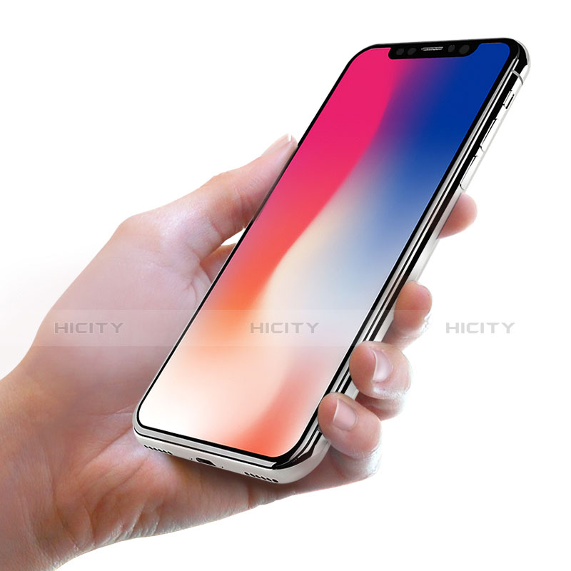 Schutzfolie Full Coverage Displayschutzfolie Panzerfolie Skins zum Aufkleben Gehärtetes Glas Glasfolie F03 für Apple iPhone Xs Max Schwarz