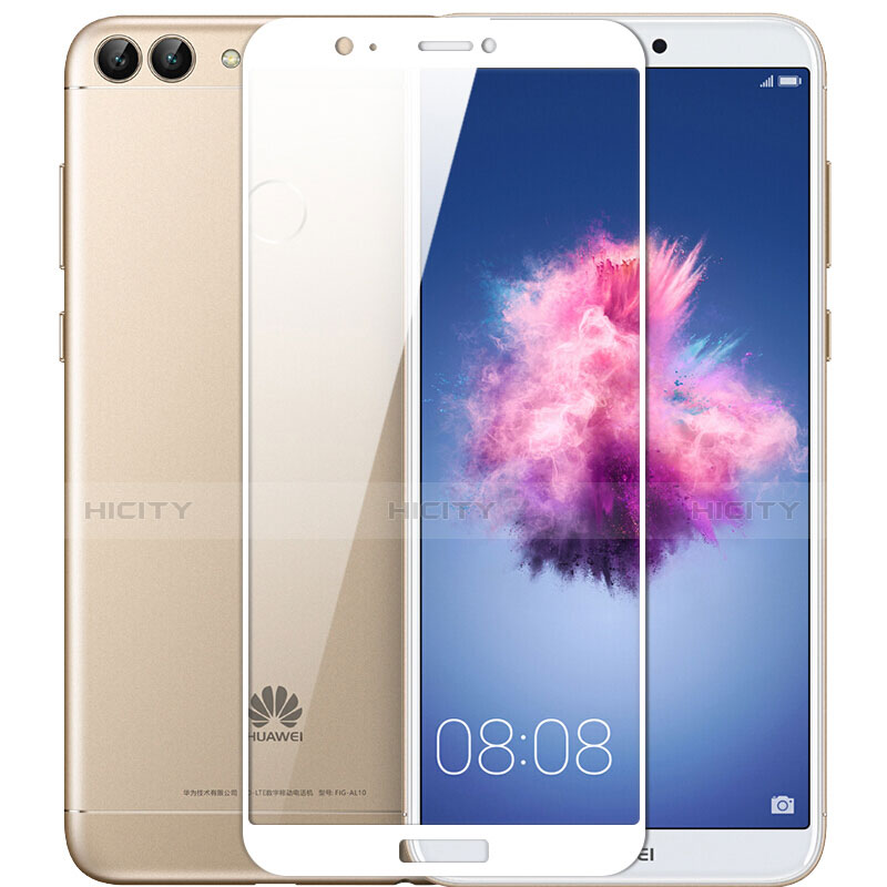 Schutzfolie Full Coverage Displayschutzfolie Panzerfolie Skins zum Aufkleben Gehärtetes Glas Glasfolie F03 für Huawei Enjoy 7S Weiß