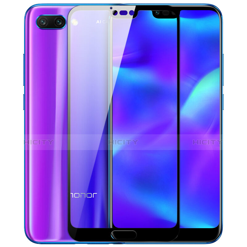 Schutzfolie Full Coverage Displayschutzfolie Panzerfolie Skins zum Aufkleben Gehärtetes Glas Glasfolie F03 für Huawei Honor 10 Schwarz