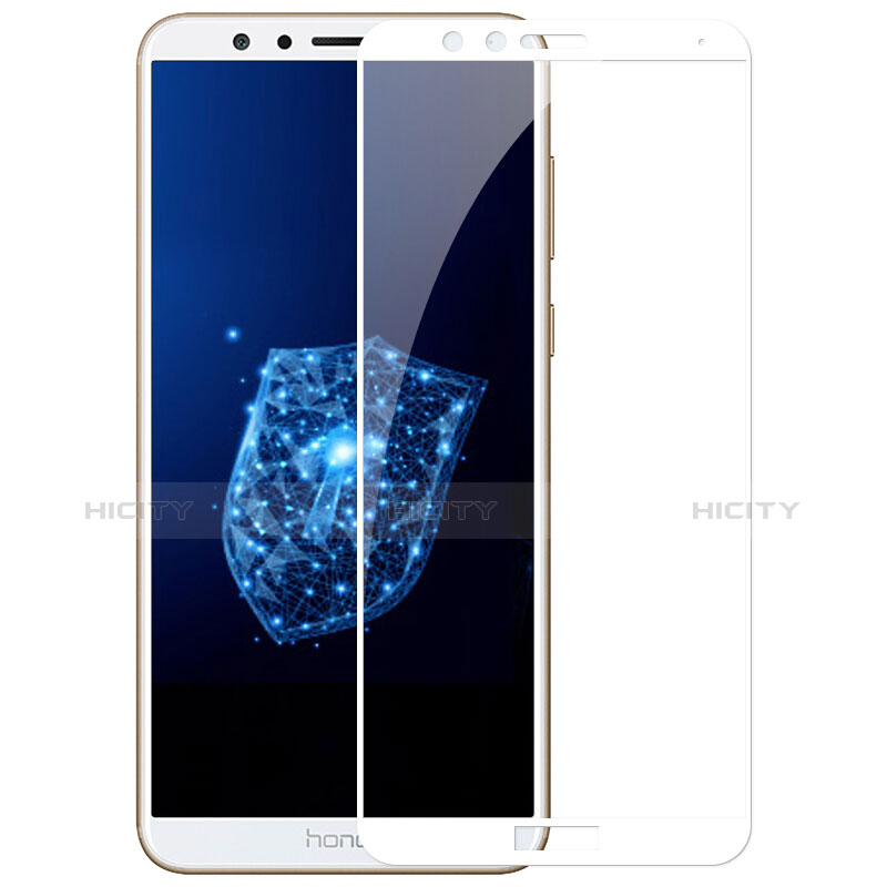 Schutzfolie Full Coverage Displayschutzfolie Panzerfolie Skins zum Aufkleben Gehärtetes Glas Glasfolie F03 für Huawei Honor 7X Weiß groß