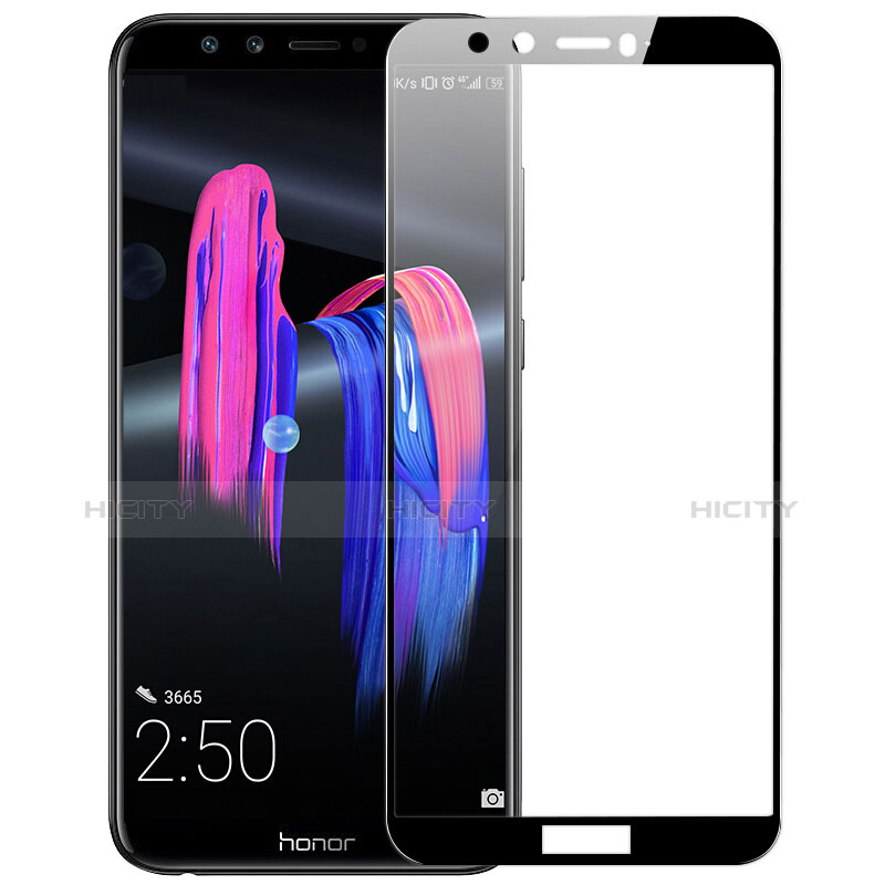 Schutzfolie Full Coverage Displayschutzfolie Panzerfolie Skins zum Aufkleben Gehärtetes Glas Glasfolie F03 für Huawei Honor 9 Lite Schwarz