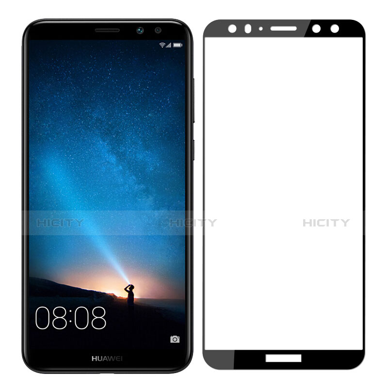 Schutzfolie Full Coverage Displayschutzfolie Panzerfolie Skins zum Aufkleben Gehärtetes Glas Glasfolie F03 für Huawei Nova 2i Schwarz